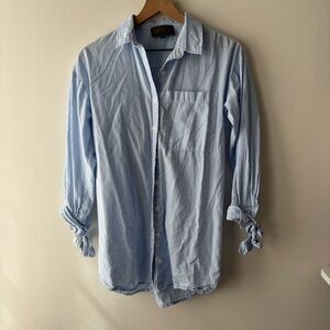 Anthropologie Light Blue Striped Casual Shirt